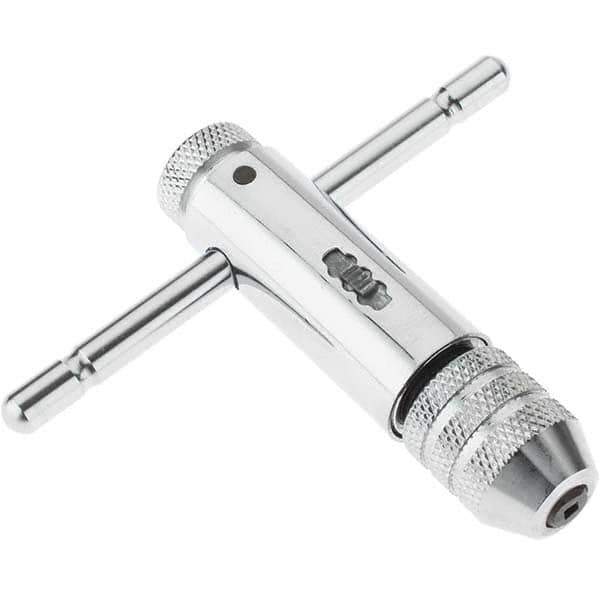 Value Collection - #0 to 1/4" Tap Capacity, T Handle Tap Wrench - 3-1/2" Overall Length, Ratcheting - Eagle Tool & Supply