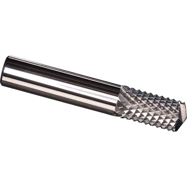 Made in USA - 1/4" Diam, 1" LOC, Drill Point End, Solid Carbide Diamond Pattern Router Bit - Right Hand Cut, 3" OAL, 1/4" Shank Diam, Use on Carbon & Honeycomb, Carbon Fiber, Composite, Fiberglass, Graphite - Eagle Tool & Supply