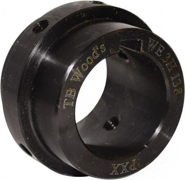 TB Wood's - 2-1/8" Bore, 1/2" x 1/4" Keyway Width x Depth, 6-5/8" Hub, WE40 Flexible Coupling Shaft Hub - 6-5/8" OD, 2-1/2" OAL, Steel, Type BTS - Eagle Tool & Supply