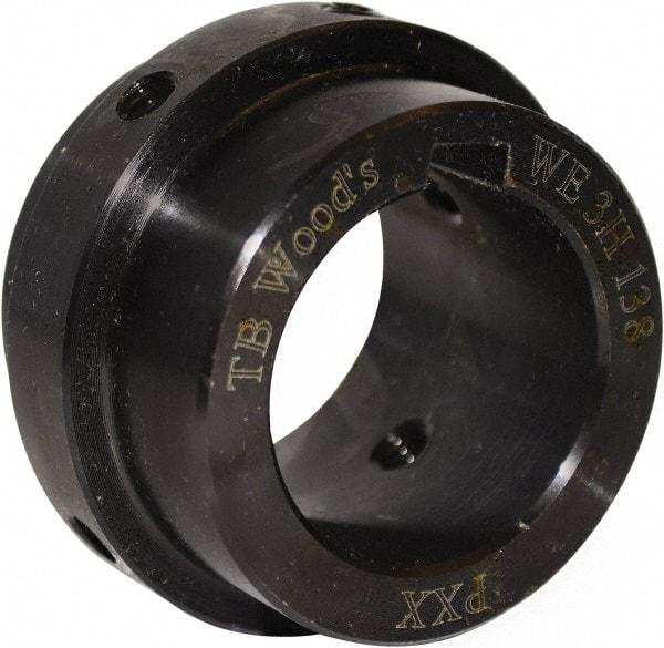 TB Wood's - 3-3/8" Bore, 7/8" x 7/16" Keyway Width x Depth, 6-5/8" Hub, WE40 Flexible Coupling Shaft Hub - 6-5/8" OD, 2-1/2" OAL, Steel, Type BTS - Eagle Tool & Supply