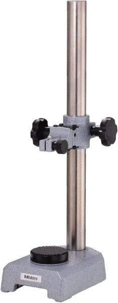 Mitutoyo - Hardened Steel, Rectangular Base, Stand - 430mm High, 168mm Base Length x 45mm Base Height, Includes Holder - Eagle Tool & Supply
