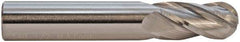 M.A. Ford - 9mm Diam, 20mm LOC, 4 Flute Solid Carbide Ball End Mill - ALtima Finish, Single End, 64mm OAL, 9mm Shank Diam, Spiral Flute - Eagle Tool & Supply