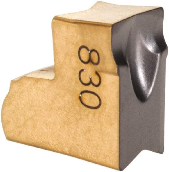 Iscar - TAG JT IC830 Grade, 0.1594" Cutting Width, Carbide Cutoff Insert - Neutral Lead Angle, 0.0094" Cnr Rad, TiAlN Coated, Single End - Eagle Tool & Supply