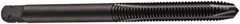 DORMER - M1.6x0.35 Metric Coarse, 2 Flute, Oxide Finish, Cobalt Spiral Point Tap - Plug Chamfer, Right Hand Thread, 41mm OAL, 7mm Thread Length, 2.5mm Shank Diam, 6H Class of Fit, Series E001 - Exact Industrial Supply
