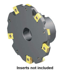 Kennametal - Shell Mount Connection, 0.315" Cutting Width, 1.6929" Depth of Cut, 160mm Cutter Diam, 1.5748" Hole Diam, 8 Tooth Indexable Slotting Cutter - 90° LN Toolholder, LNE 1245... Insert - Eagle Tool & Supply