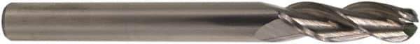M.A. Ford - 1/8" Diam, 1/2" LOC, 3 Flute Solid Carbide Ball End Mill - TiB2 Finish, Single End, 1-1/2" OAL, 1/8" Shank Diam, Spiral Flute - Eagle Tool & Supply