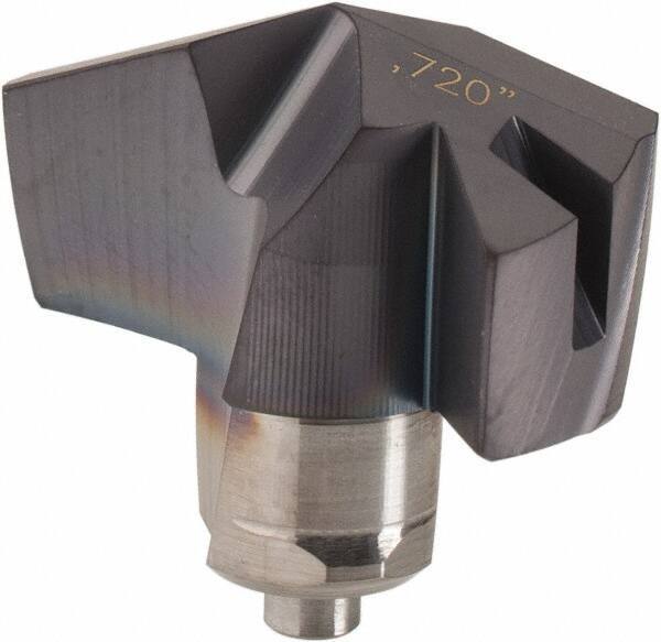 Iscar - Series ICM, 0.72" Diam Grade IC908 140° Replaceable Drill Tip - Carbide, TiAlN Finish, 18 Seat Size, Through Coolant - Eagle Tool & Supply
