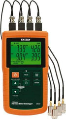 Extech - 10Hz to 1kHz (mm), LCD Vibration Meter Datalogger - 8 AA Batteries, 4 Channels - Eagle Tool & Supply