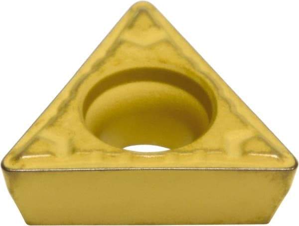 Sumitomo - TPMT222 ELU Grade AC820P Carbide Turning Insert - Al2O3 Finish, 60° Triangle, 1/4" Inscr Circle, 1/8" Thick, 1/32" Corner Radius - Eagle Tool & Supply