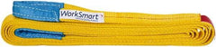 Value Collection - 20' Long x 1" Wide, 1,600 Lb Vertical Capacity, 1 Ply, Polyester Web Sling - 1,250 Lb Choker Capacity, with Eye & Eye (Flat) - Eagle Tool & Supply