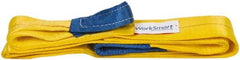 Value Collection - 10' Long x 3" Wide, 4,800 Lb Vertical Capacity, 1 Ply, Polyester Web Sling - 3,800 Lb Choker Capacity, with Eye & Eye (Flat) - Eagle Tool & Supply