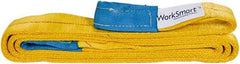 Value Collection - 10' Long x 4" Wide, 6,400 Lb Vertical Capacity, 1 Ply, Polyester Web Sling - 5,000 Lb Choker Capacity, with Eye & Eye (Flat) - Eagle Tool & Supply
