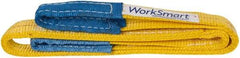 Value Collection - 12' Long x 1" Wide, 3,200 Lb Vertical Capacity, 2 Ply, Polyester Web Sling - 2,500 Lb Choker Capacity, with Eye & Eye (Flat) - Eagle Tool & Supply