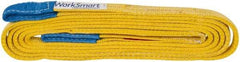 Value Collection - 16' Long x 1" Wide, 3,200 Lb Vertical Capacity, 2 Ply, Polyester Web Sling - 2,500 Lb Choker Capacity, with Eye & Eye (Flat) - Eagle Tool & Supply