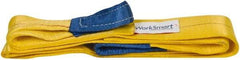 Value Collection - 10' Long x 2" Wide, 6,400 Lb Vertical Capacity, 2 Ply, Polyester Web Sling - 5,000 Lb Choker Capacity, with Eye & Eye (Flat) - Eagle Tool & Supply
