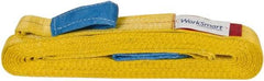 Value Collection - 12' Long x 2" Wide, 6,400 Lb Vertical Capacity, 2 Ply, Polyester Web Sling - 5,000 Lb Choker Capacity, with Eye & Eye (Flat) - Eagle Tool & Supply