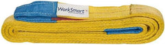 Value Collection - 14' Long x 2" Wide, 6,400 Lb Vertical Capacity, 2 Ply, Polyester Web Sling - 5,000 Lb Choker Capacity, with Eye & Eye (Flat) - Eagle Tool & Supply