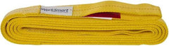 Value Collection - 16' Long x 2" Wide, 6,400 Lb Vertical Capacity, 2 Ply, Polyester Web Sling - 5,000 Lb Choker Capacity, with Eye & Eye (Flat) - Eagle Tool & Supply