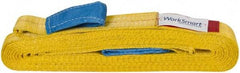 Value Collection - 20' Long x 2" Wide, 6,400 Lb Vertical Capacity, 2 Ply, Polyester Web Sling - 5,000 Lb Choker Capacity, with Eye & Eye (Flat) - Eagle Tool & Supply