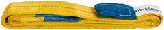 Value Collection - 6' Long x 2" Wide, 6,400 Lb Vertical Capacity, 2 Ply, Polyester Web Sling - 5,000 Lb Choker Capacity, with Eye & Eye (Twisted) - Eagle Tool & Supply