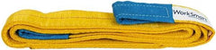 Value Collection - 8' Long x 2" Wide, 6,400 Lb Vertical Capacity, 2 Ply, Polyester Web Sling - 5,000 Lb Choker Capacity, with Eye & Eye (Twisted) - Eagle Tool & Supply