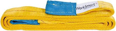 Value Collection - 12' Long x 2" Wide, 6,400 Lb Vertical Capacity, 2 Ply, Polyester Web Sling - 5,000 Lb Choker Capacity, with Eye & Eye (Twisted) - Eagle Tool & Supply