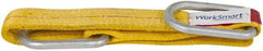 Value Collection - 3' Long x 2" Wide, 3,200 Lb Vertical Capacity, 1 Ply, Polyester Web Sling - 2,500 Lb Choker Capacity, with Hardware (Unilink) - Eagle Tool & Supply