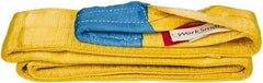 Value Collection - 12' Long x 4" Wide, 6,400 Lb Vertical Capacity, 1 Ply, Polyester Web Sling - 5,000 Lb Choker Capacity, with Eye & Eye (Flat) - Eagle Tool & Supply