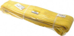 Value Collection - 8' Long x 4" Wide, 11,500 Lb Vertical Capacity, 2 Ply, Polyester Web Sling - 9,200 Lb Choker Capacity, with Eye & Eye (Flat) - Eagle Tool & Supply