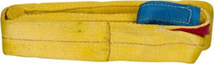 Value Collection - 20' Long x 4" Wide, 11,500 Lb Vertical Capacity, 2 Ply, Polyester Web Sling - 9,200 Lb Choker Capacity, with Eye & Eye (Flat) - Eagle Tool & Supply