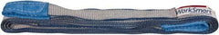 Value Collection - 14' Long x 1" Wide, 1,600 Lb Vertical Capacity, 1 Ply, Polyester Web Sling - 1,250 Lb Choker Capacity, with Eye & Eye (Flat) - Eagle Tool & Supply