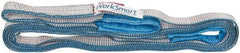 Value Collection - 18' Long x 1" Wide, 1,600 Lb Vertical Capacity, 1 Ply, Polyester Web Sling - 1,250 Lb Choker Capacity, with Eye & Eye (Flat) - Eagle Tool & Supply