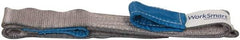 Value Collection - 6' Long x 2" Wide, 3,200 Lb Vertical Capacity, 1 Ply, Polyester Web Sling - 2,500 Lb Choker Capacity, Silver (Color), with Eye & Eye (Flat) - Eagle Tool & Supply