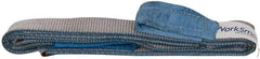 Value Collection - 8' Long x 2" Wide, 3,200 Lb Vertical Capacity, 1 Ply, Polyester Web Sling - 2,500 Lb Choker Capacity, Silver (Color), with Eye & Eye (Flat) - Eagle Tool & Supply