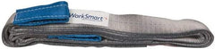 Value Collection - 14' Long x 2" Wide, 3,200 Lb Vertical Capacity, 1 Ply, Polyester Web Sling - 2,500 Lb Choker Capacity, Silver (Color), with Eye & Eye (Flat) - Eagle Tool & Supply