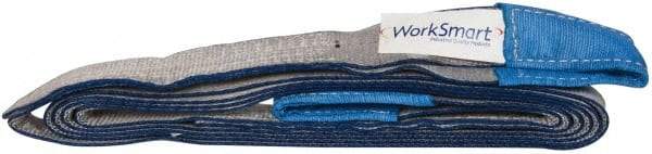 Value Collection - 16' Long x 2" Wide, 3,200 Lb Vertical Capacity, 1 Ply, Polyester Web Sling - 2,500 Lb Choker Capacity, Silver (Color), with Eye & Eye (Flat) - Eagle Tool & Supply