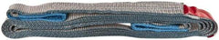 Value Collection - 18' Long x 2" Wide, 3,200 Lb Vertical Capacity, 1 Ply, Polyester Web Sling - 2,500 Lb Choker Capacity, Silver (Color), with Eye & Eye (Flat) - Eagle Tool & Supply