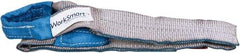 Value Collection - 4' Long x 3" Wide, 4,800 Lb Vertical Capacity, 1 Ply, Polyester Web Sling - 3,800 Lb Choker Capacity, Silver (Color), with Eye & Eye (Flat) - Eagle Tool & Supply