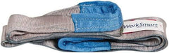 Value Collection - 6' Long x 3" Wide, 4,800 Lb Vertical Capacity, 1 Ply, Polyester Web Sling - 3,800 Lb Choker Capacity, Silver (Color), with Eye & Eye (Flat) - Eagle Tool & Supply