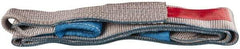 Value Collection - 9' Long x 3" Wide, 4,800 Lb Vertical Capacity, 1 Ply, Polyester Web Sling - 3,800 Lb Choker Capacity, with Eye & Eye (Flat) - Eagle Tool & Supply