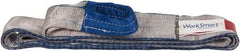 Value Collection - 12' Long x 3" Wide, 4,800 Lb Vertical Capacity, 1 Ply, Polyester Web Sling - 3,800 Lb Choker Capacity, with Eye & Eye (Flat) - Eagle Tool & Supply