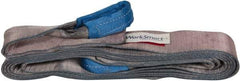 Value Collection - 20' Long x 3" Wide, 4,800 Lb Vertical Capacity, 1 Ply, Polyester Web Sling - 3,800 Lb Choker Capacity, with Eye & Eye (Flat) - Eagle Tool & Supply