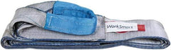 Value Collection - 12' Long x 4" Wide, 6,400 Lb Vertical Capacity, 1 Ply, Polyester Web Sling - 5,000 Lb Choker Capacity, with Eye & Eye (Flat) - Eagle Tool & Supply