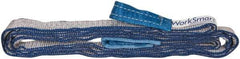 Value Collection - 10' Long x 1" Wide, 3,200 Lb Vertical Capacity, 2 Ply, Polyester Web Sling - 2,500 Lb Choker Capacity, Silver (Color), with Eye & Eye (Flat) - Eagle Tool & Supply