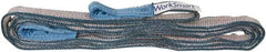 Value Collection - 12' Long x 1" Wide, 3,200 Lb Vertical Capacity, 2 Ply, Polyester Web Sling - 2,500 Lb Choker Capacity, Silver (Color), with Eye & Eye (Flat) - Eagle Tool & Supply