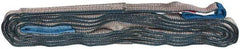 Value Collection - 14' Long x 1" Wide, 3,200 Lb Vertical Capacity, 2 Ply, Polyester Web Sling - 2,500 Lb Choker Capacity, with Eye & Eye (Flat) - Eagle Tool & Supply