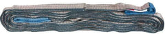 Value Collection - 16' Long x 1" Wide, 3,200 Lb Vertical Capacity, 2 Ply, Polyester Web Sling - 2,500 Lb Choker Capacity, with Eye & Eye (Flat) - Eagle Tool & Supply