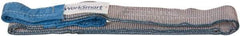 Value Collection - 4' Long x 2" Wide, 6,400 Lb Vertical Capacity, 2 Ply, Polyester Web Sling - 5,000 Lb Choker Capacity, Silver (Color), with Eye & Eye (Flat) - Eagle Tool & Supply