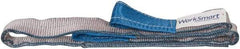Value Collection - 5' Long x 2" Wide, 6,400 Lb Vertical Capacity, 2 Ply, Polyester Web Sling - 5,000 Lb Choker Capacity, Silver (Color), with Eye & Eye (Flat) - Eagle Tool & Supply