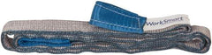 Value Collection - 8' Long x 2" Wide, 6,400 Lb Vertical Capacity, 2 Ply, Polyester Web Sling - 5,000 Lb Choker Capacity, Silver (Color), with Eye & Eye (Flat) - Eagle Tool & Supply